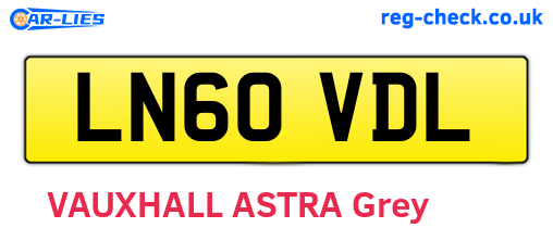LN60VDL are the vehicle registration plates.