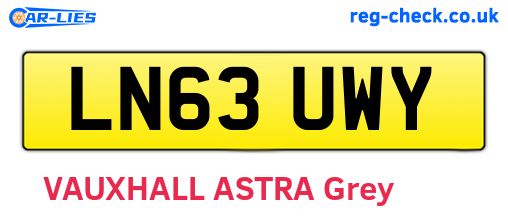 LN63UWY are the vehicle registration plates.