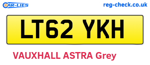 LT62YKH are the vehicle registration plates.