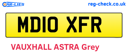 MD10XFR are the vehicle registration plates.