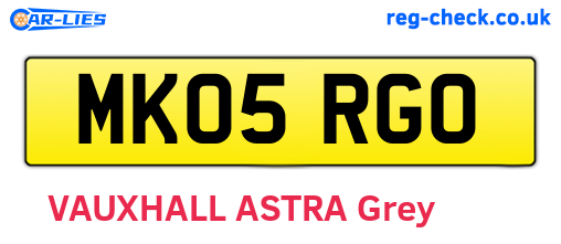 MK05RGO are the vehicle registration plates.