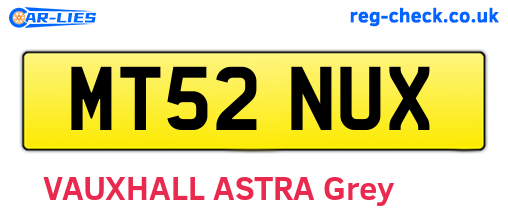 MT52NUX are the vehicle registration plates.