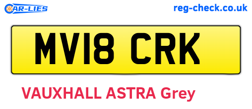 MV18CRK are the vehicle registration plates.