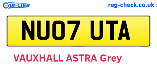 NU07UTA are the vehicle registration plates.