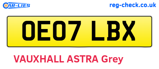 OE07LBX are the vehicle registration plates.