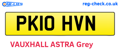 PK10HVN are the vehicle registration plates.