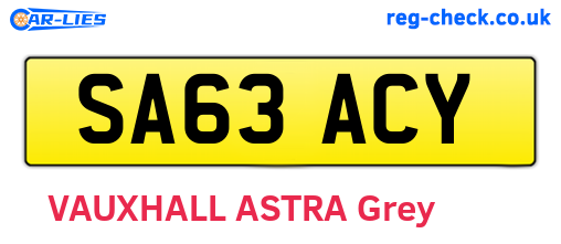SA63ACY are the vehicle registration plates.
