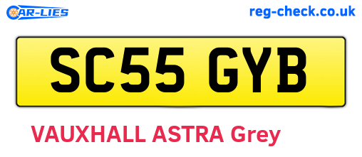SC55GYB are the vehicle registration plates.