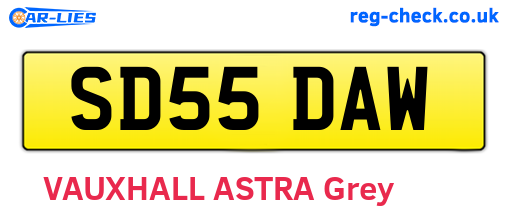 SD55DAW are the vehicle registration plates.