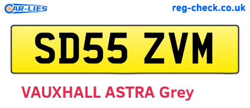 SD55ZVM are the vehicle registration plates.