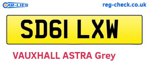 SD61LXW are the vehicle registration plates.