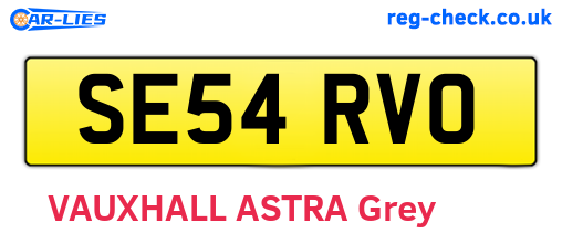 SE54RVO are the vehicle registration plates.