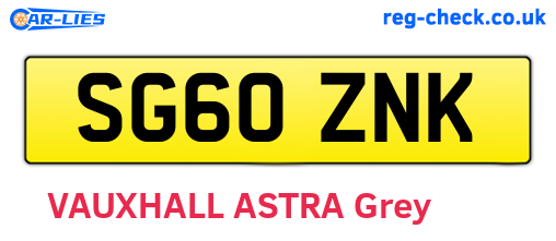 SG60ZNK are the vehicle registration plates.
