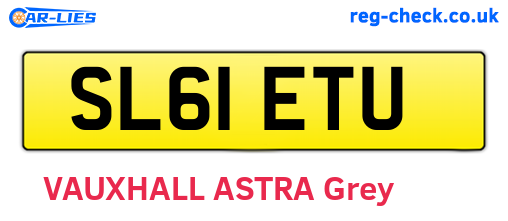 SL61ETU are the vehicle registration plates.