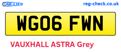 WG06FWN are the vehicle registration plates.