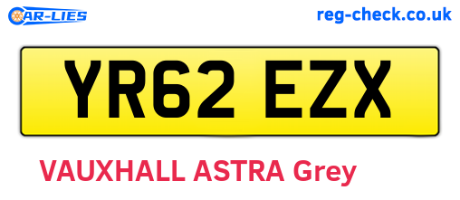 YR62EZX are the vehicle registration plates.