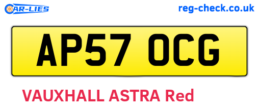 AP57OCG are the vehicle registration plates.