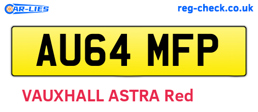 AU64MFP are the vehicle registration plates.