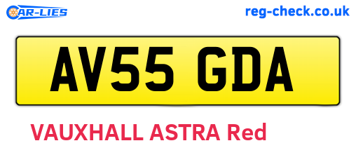 AV55GDA are the vehicle registration plates.