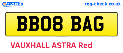 BB08BAG are the vehicle registration plates.