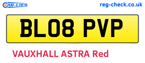BL08PVP are the vehicle registration plates.