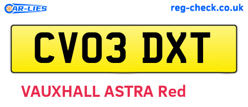 CV03DXT are the vehicle registration plates.