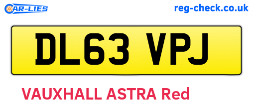 DL63VPJ are the vehicle registration plates.