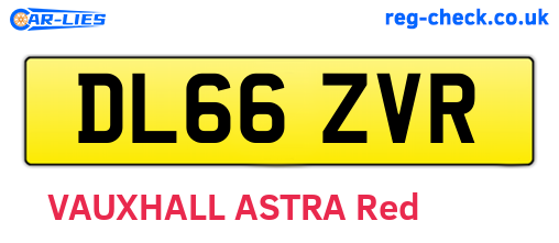DL66ZVR are the vehicle registration plates.