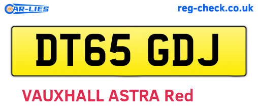 DT65GDJ are the vehicle registration plates.