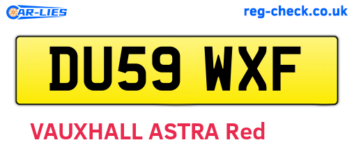DU59WXF are the vehicle registration plates.