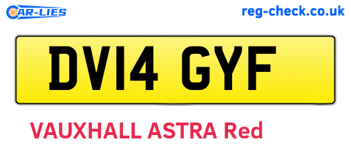 DV14GYF are the vehicle registration plates.