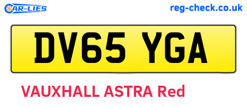 DV65YGA are the vehicle registration plates.