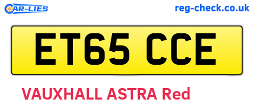 ET65CCE are the vehicle registration plates.