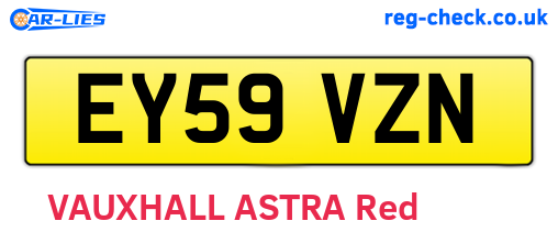EY59VZN are the vehicle registration plates.