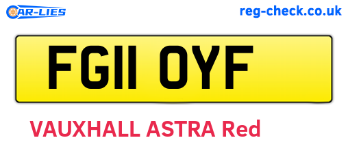 FG11OYF are the vehicle registration plates.