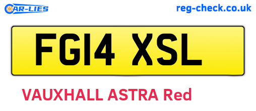 FG14XSL are the vehicle registration plates.