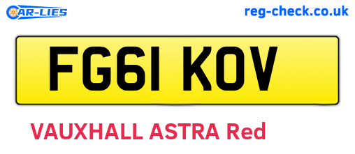 FG61KOV are the vehicle registration plates.