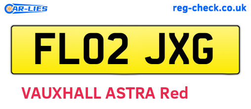 FL02JXG are the vehicle registration plates.