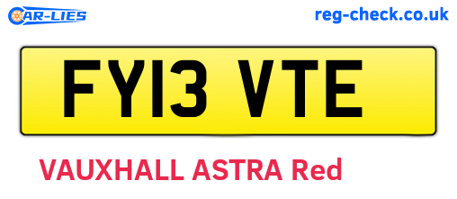 FY13VTE are the vehicle registration plates.