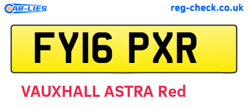 FY16PXR are the vehicle registration plates.
