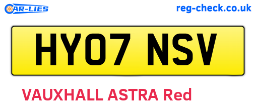 HY07NSV are the vehicle registration plates.