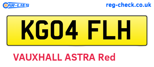 KG04FLH are the vehicle registration plates.