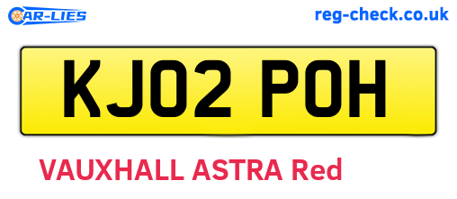 KJ02POH are the vehicle registration plates.