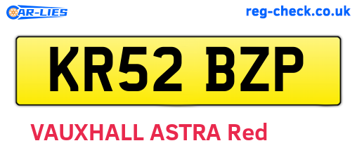 KR52BZP are the vehicle registration plates.