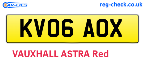KV06AOX are the vehicle registration plates.