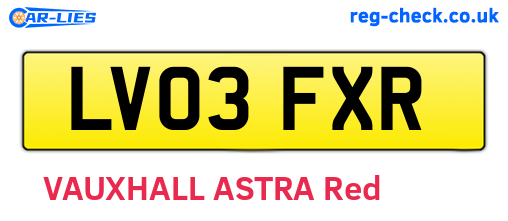 LV03FXR are the vehicle registration plates.