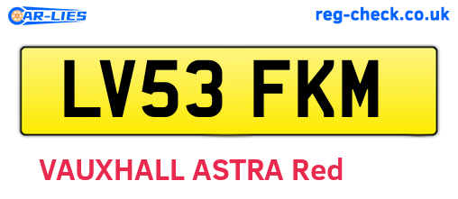 LV53FKM are the vehicle registration plates.