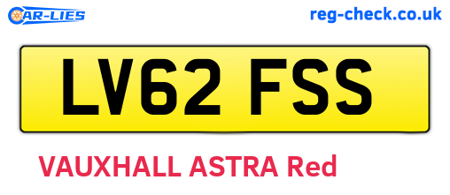 LV62FSS are the vehicle registration plates.