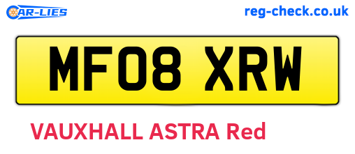 MF08XRW are the vehicle registration plates.