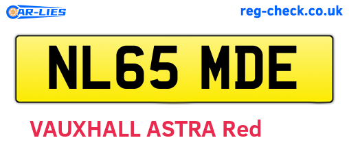 NL65MDE are the vehicle registration plates.